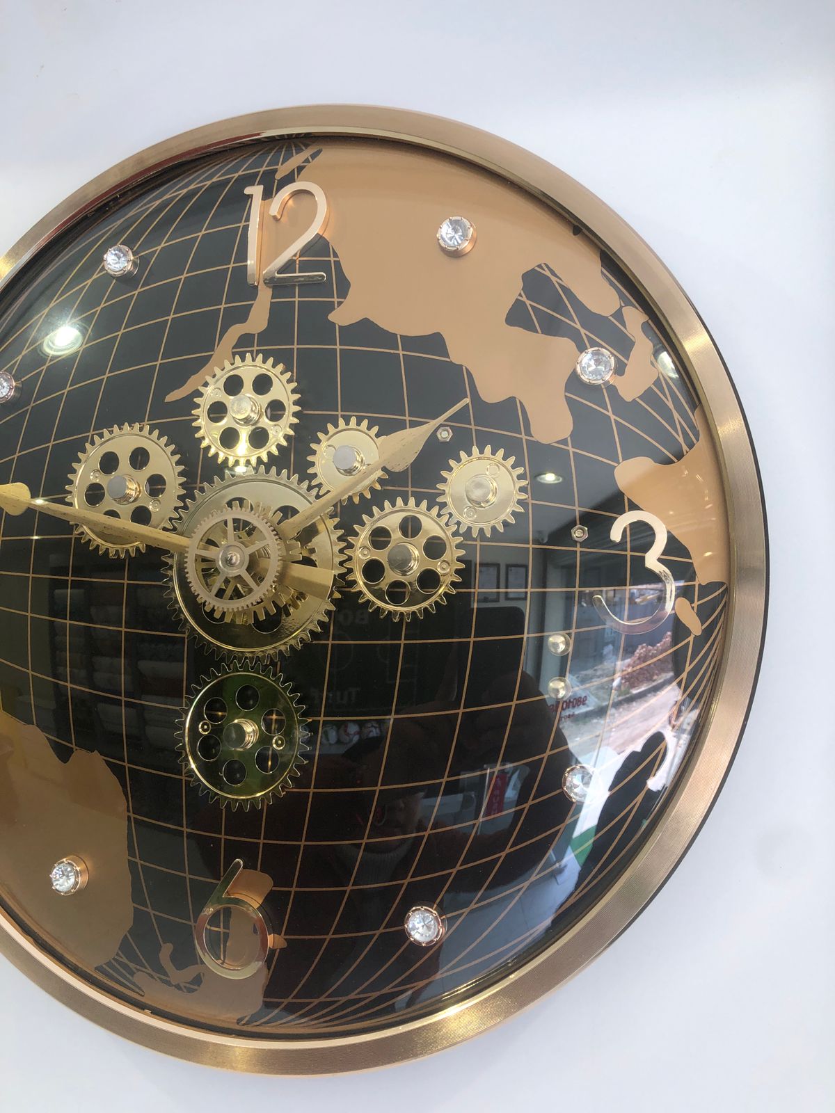 Globe Inspired World Map Industrial wall Clock