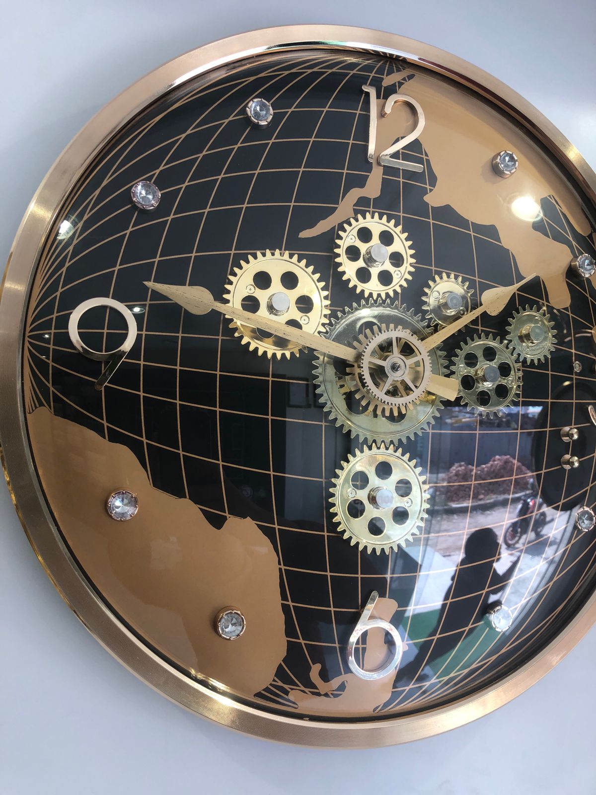 Globe Inspired World Map Industrial wall Clock