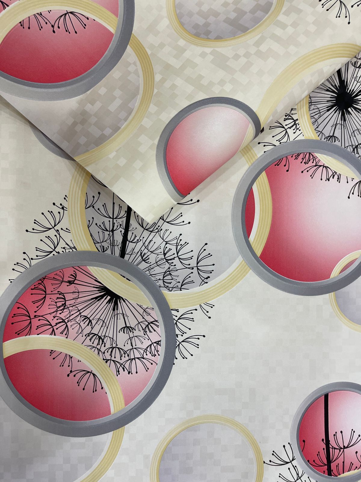 🌸✨ Modern Circle Dandelion Design Wallpaper ✨🌸
