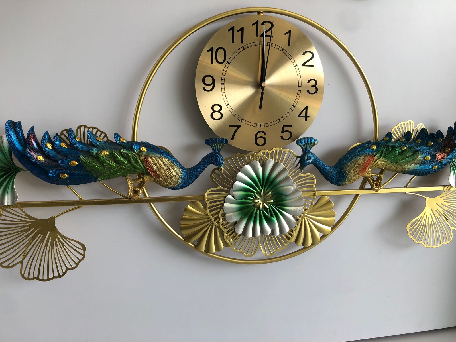 Beautifully Detailed Peacock Wall Clock Panel