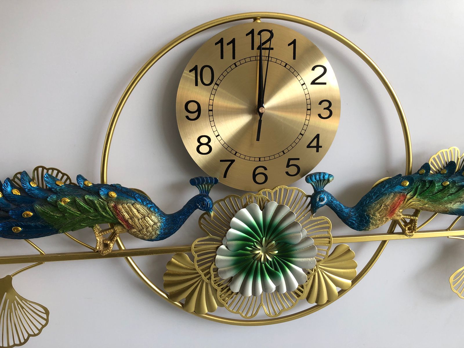 Beautifully Detailed Peacock Wall Clock Panel