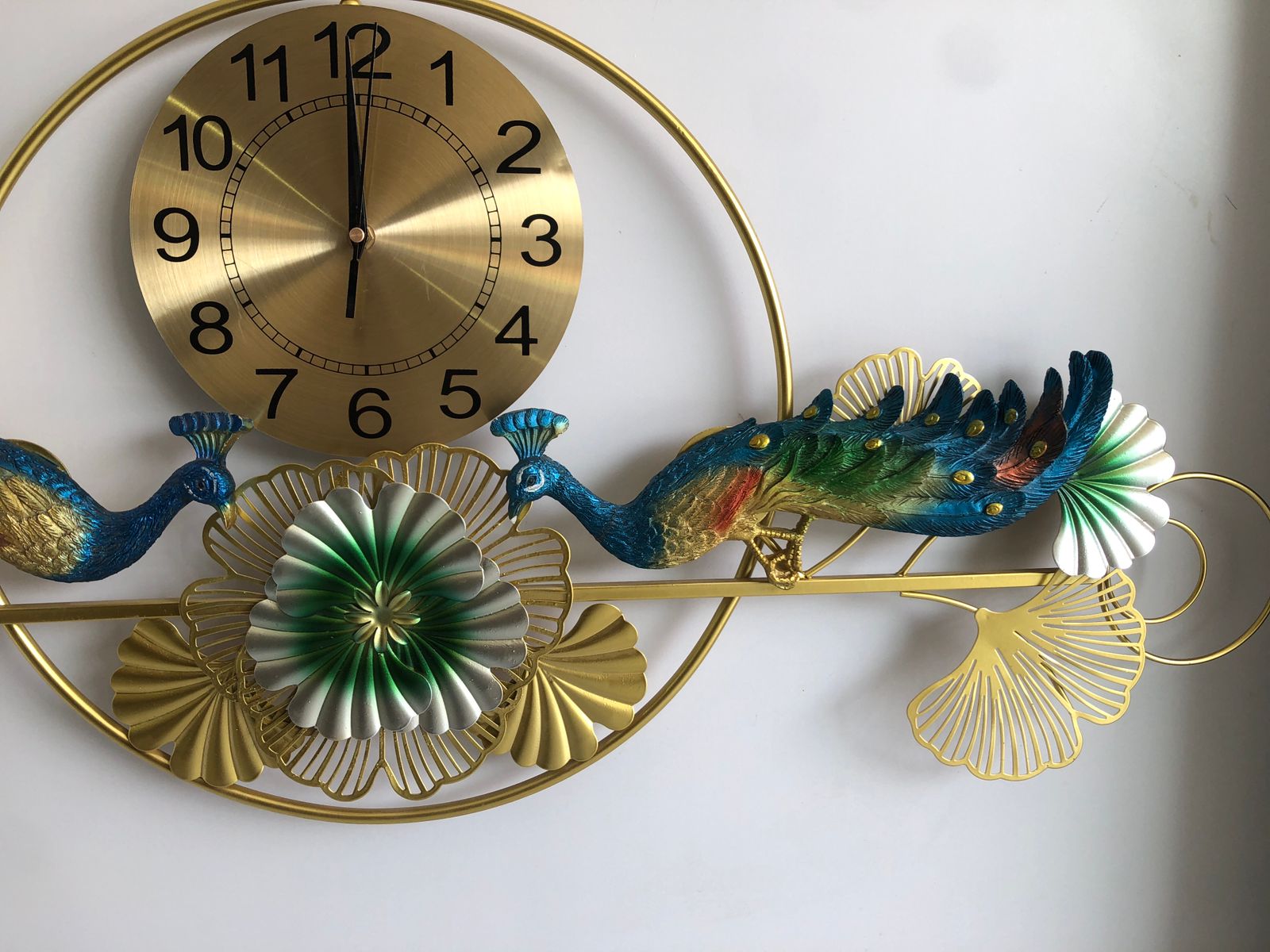 Beautifully Detailed Peacock Wall Clock Panel