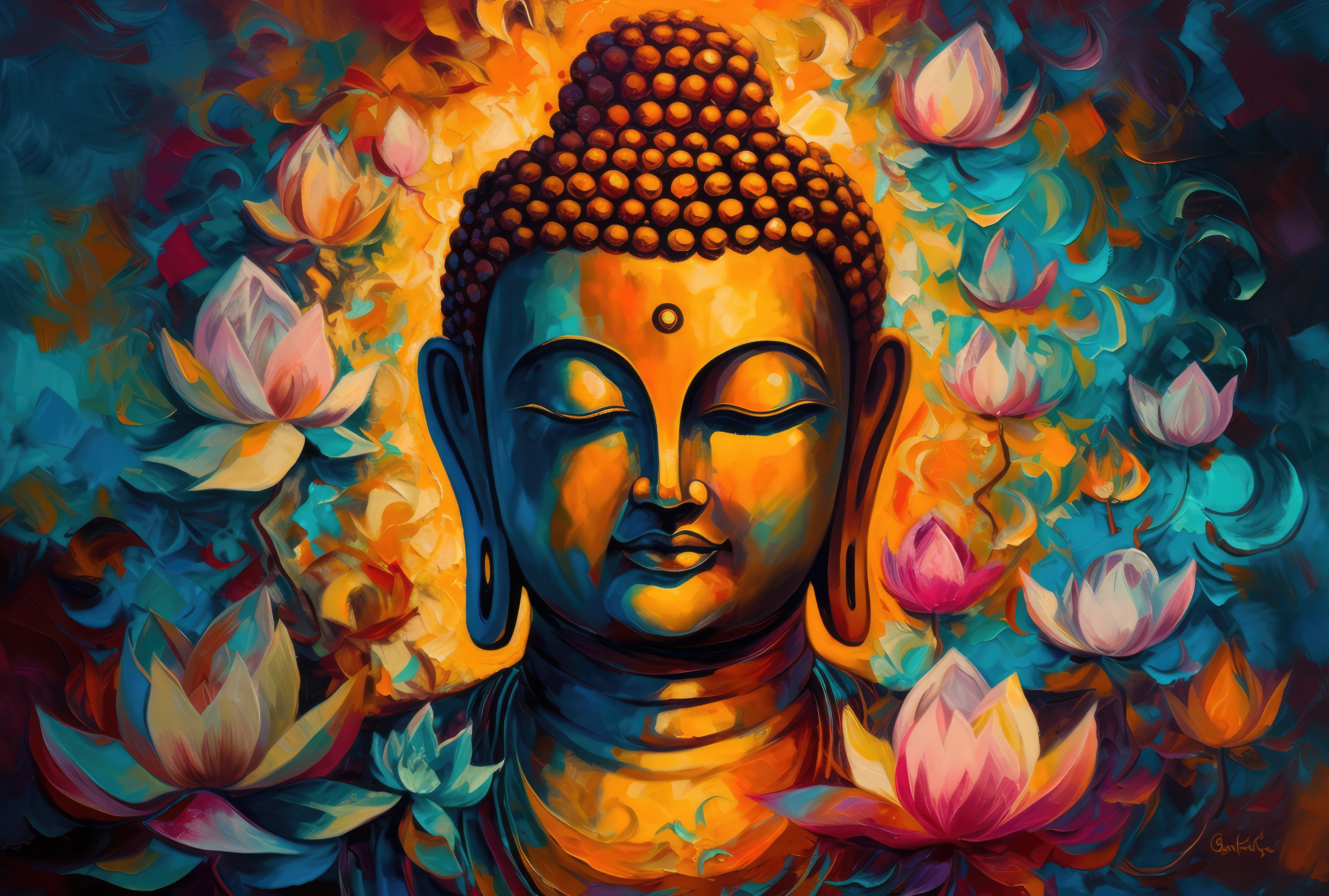 Gautam Buddha Single Panel Canvas