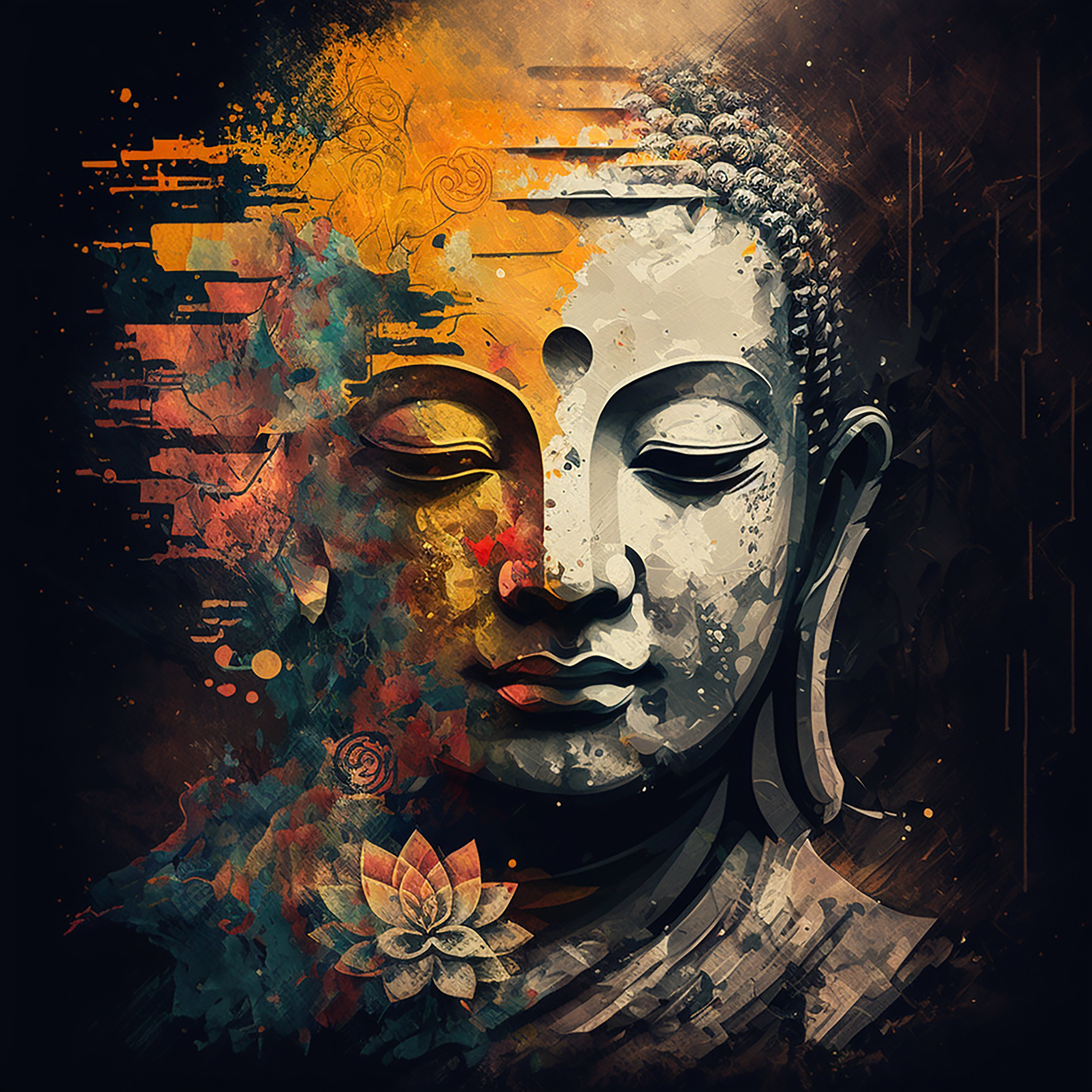 Gautam Buddha Single Panel Canvas