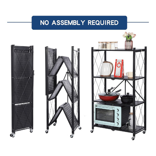 4 Layer  Foldable Storage  Rack 💥Easy to move from one place to another.