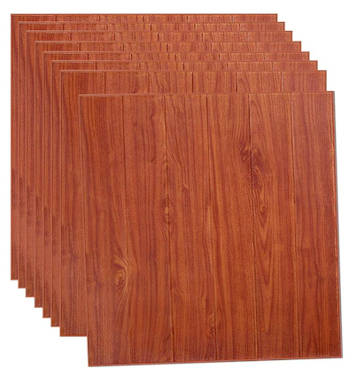 ✨ “Premium Red Wood Wall Foam for Modern Home Décor” Size 70 X 70 CM