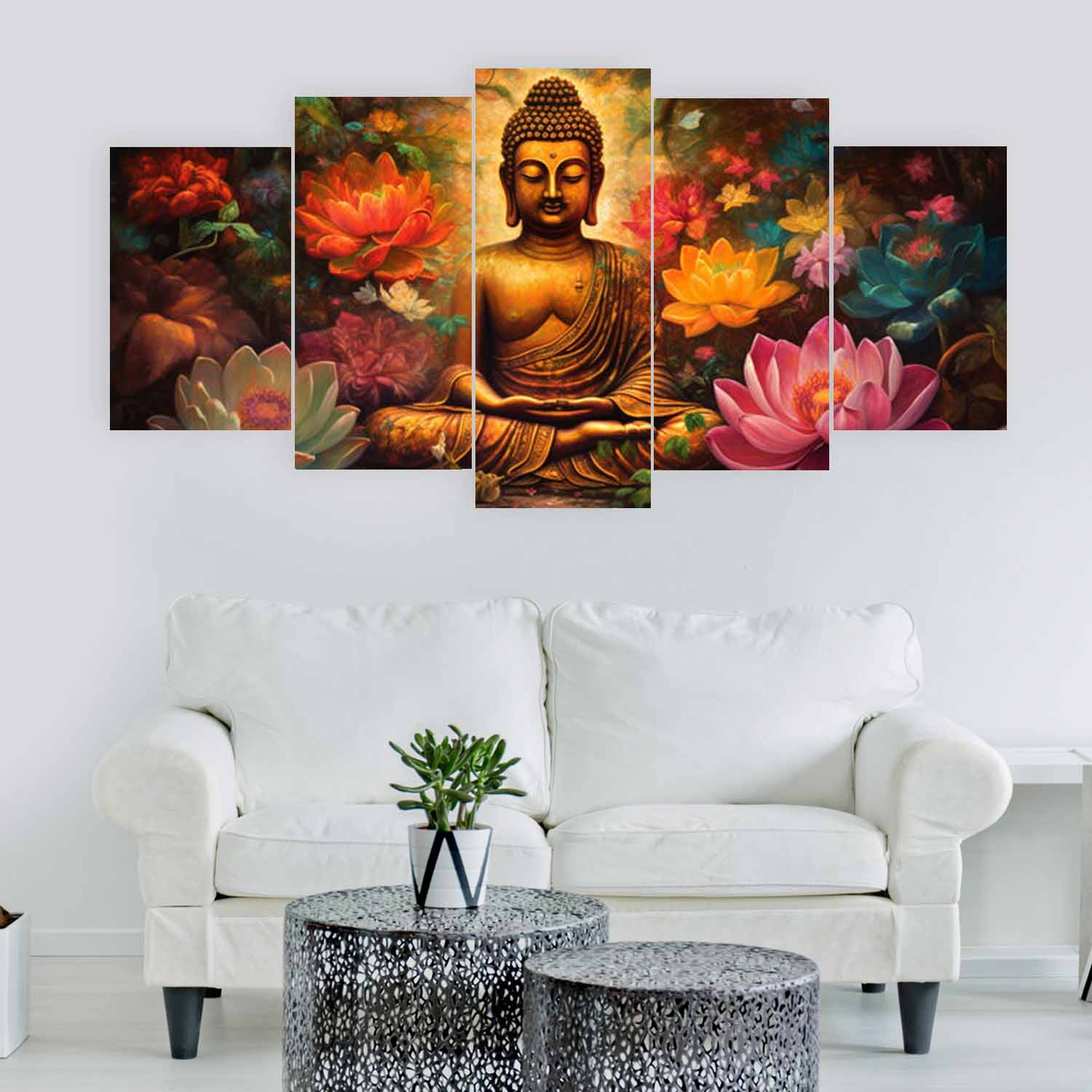 Buddha 5 Pannel Canvas 💥