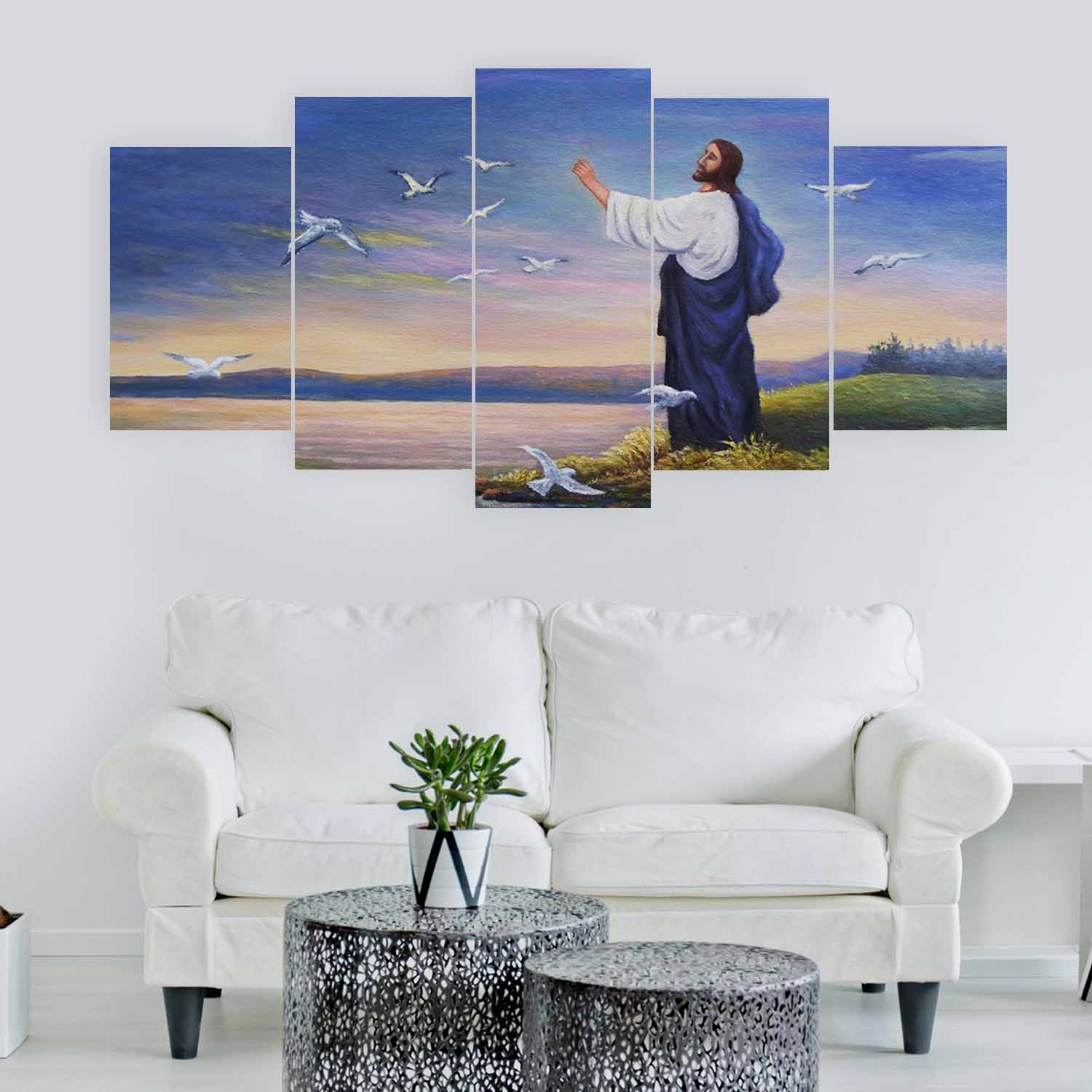 5 pannel canvas Lord Jesus Size 32X52