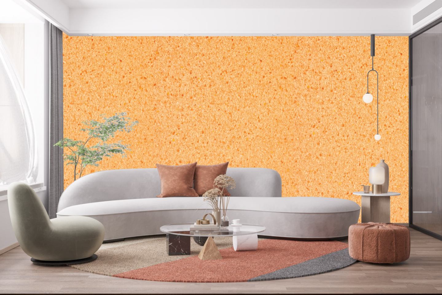 Orange Texture With a Slightly Grainy, Speckled Finish Walpaper.