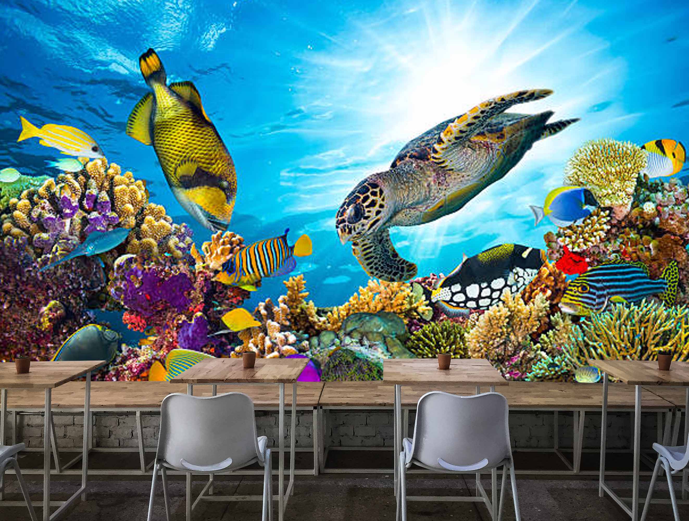 Stunning Fish Wall Mural” 🐠 Vibrant Underwater Theme: Adds a refreshing ocean vibe to any room.
