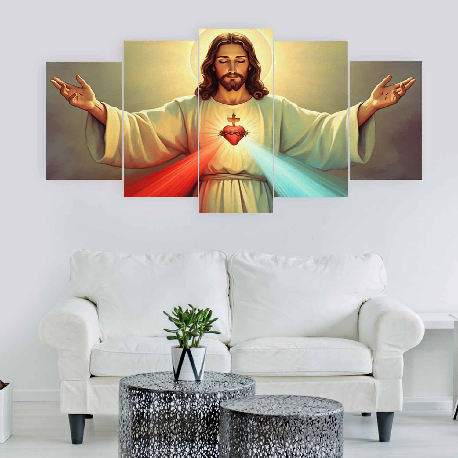 5 pannel canvas Lord Jesus Size 32X52